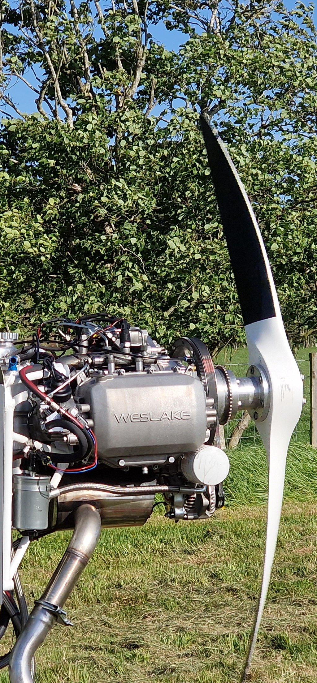 photo showing the multi fuel engine installed on a test bed
